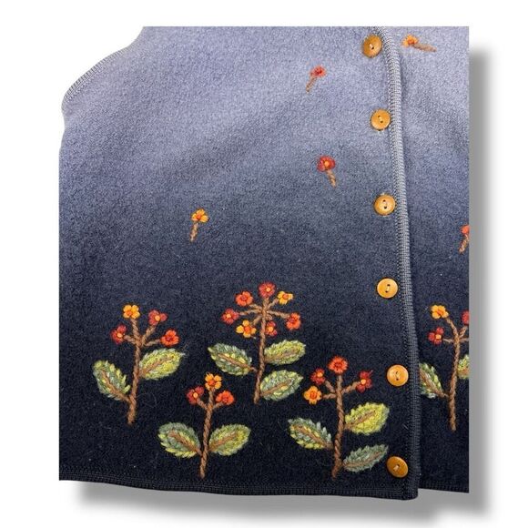 Vintage Marisa Christina 100% Wool Embroidered Sweater Vest Size Medium - Picture 4 of 5